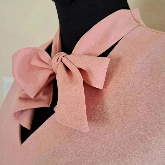 ❤️ Suzy Sheir Tie Neck Blouse Pink XS - Picture 5 of 11